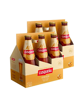 Pack x2 Sixpack Cerveza Cusqueña Dorada Botella 310ml