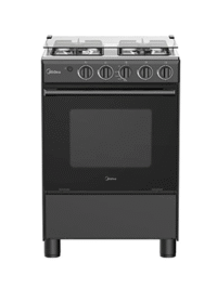 Cocina a Gas 24" Midea 4 Quemadores Negra